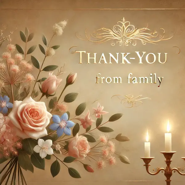 Thank You Notes for Funeral Flowers from Family