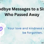 Goodbye Messages to a Sister Who Passed Away