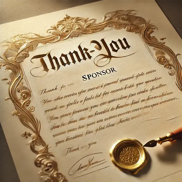 Appreciation Thank You Letter for Sponsorship Donation