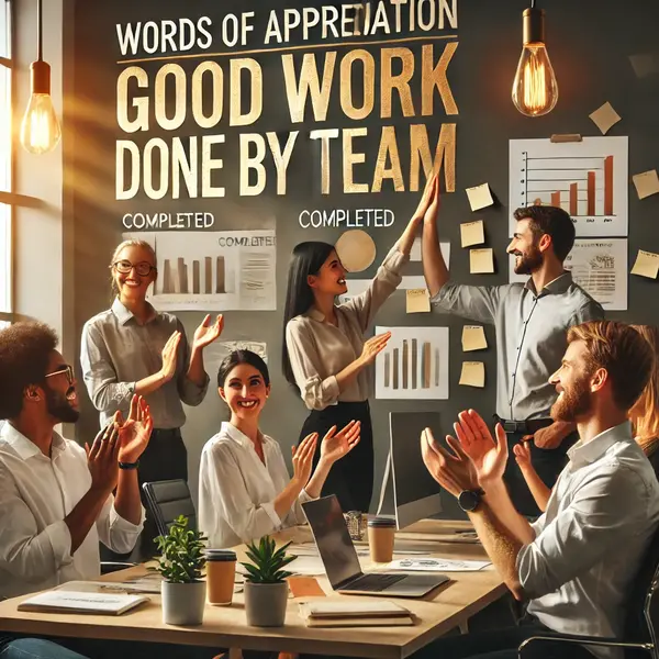 Words of Appreciation for Good Work Done by Team