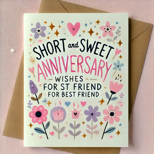 Short and Sweet Anniversary Wishes for Best Friend